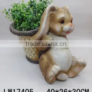 Modern Elegant Garden Yard Decor Animal Flower Pot Squirrel Plant Pot Resin Decoration thumbnail-2