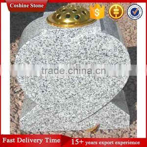 Grey Heart Shape Granite Vase For Grave thumbnail-1