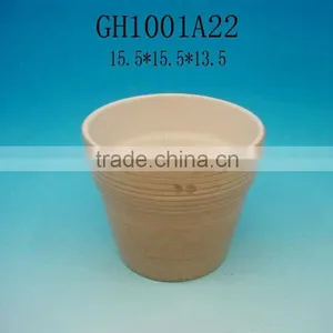 YELLOW OUTDOOR CERAMIC FLOWER POT thumbnail-1