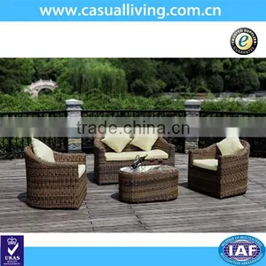 Outdoor 4pcs Waterproof Brown Wicker PE Rattan Garden Furniture thumbnail-1