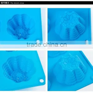 6-Cavity Blossom Cake Wholesale Silicone Chocolate Moulds For Cupcakes Silicone Mold Baking Tools thumbnail-4