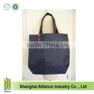 Eco-Friendly White Polka Dots Large Reusable Shopping Bag thumbnail-1
