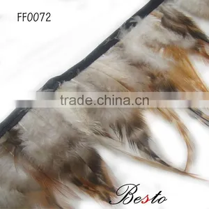 New Products Arrive Dyed Artificial Grizzly Rooster Feather Trimming Wholeasale thumbnail-1