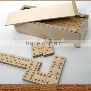 Personalized Wooden Domino Game With Aircraft Theme Wooden Box thumbnail-2