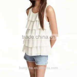 2016 Children Little Girls Flowy Tiered Sleeveless Top HST8035 thumbnail-3