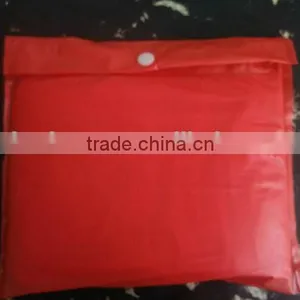 Waterproof Red Reusable 100% PVC Rain Poncho thumbnail-2