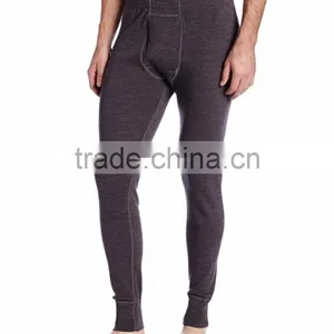 Custom Male Pure 100% Fine New Merino Wool Men's Athletics Midweight Bottom Outdoors Sports Winter Thermal Underwear Pants thumbnail-1