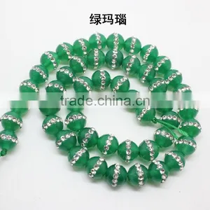 4-12 mm Red Agate Crystal Rhinestone Stone Strand 2016 New Round Stone Beads With Crystal& Rhinestone Setting thumbnail-4