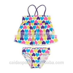 Full Printing With Hearts Pretty Lovely Girl Swimwear Swim Suit thumbnail-1