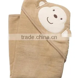 China Supplier Applique Cotton Terry Swaddle Baby Blanket Organic Knitted Baby Blanket thumbnail-2
