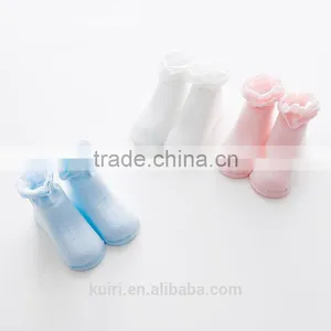 Cotton Baby Socks Solid Lace Newborn Boy Girl Loose Floor Anti-slip Infant Socks thumbnail-3