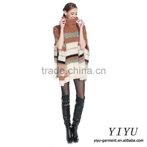 2016 New Style Turtleneck Poncho Sweater 100% Cashmere Poncho for Women thumbnail-5