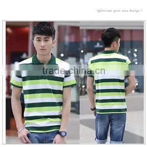 Hot Sale Custom High Quality Pure Short Sleeve Stripe Polo Shirt For Man thumbnail-4