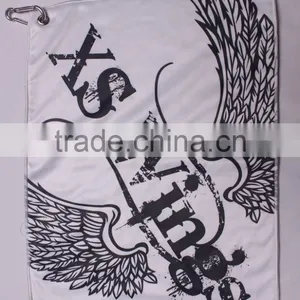 Wholesale Quality Sublimated Wiping Sweat Golf Towel Custom Hook Cleaning Towel thumbnail-1