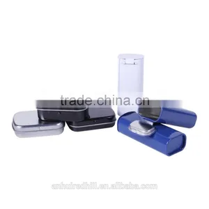 R1841H Rectangle Sliver Metal Hinged Tin Containers for Candy Chewing Gum thumbnail-2