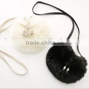 Fashionable Double Zip Closure Faux Fur Flap Ladies' Pattern Leather Handbag at Low Price Pink thumbnail-3