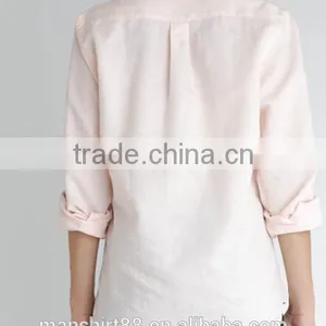 100% Linen or Linen/cotton Comfortable Simple Causal Blouses/shirts for Women thumbnail-4