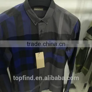 100% Cotton Big Check Round Bottom Men Casual Check Shirt With Buttom Down Collar thumbnail-4