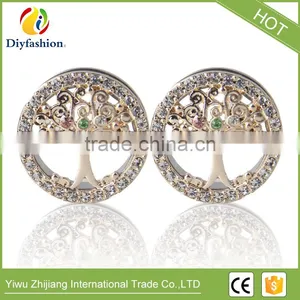Popular Colorful Diamond Stainless Steel Hollow Out Tree Pierced Ear Plug thumbnail-4