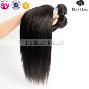 Black Rose 16 18 20 Inch Straight Human Hair Weave, Raw Unprocessed Straight Peruvian Human Hair Bundles thumbnail-1