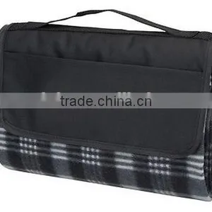 2014Xinbo BLACK PLAYFUL PLAID PICNIC BEACH CAMPING BLANKET thumbnail-1