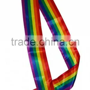 Satin LGBT Rainbow Sash - Gay Pride Parade Lesbian Pride Party Supplies thumbnail-1