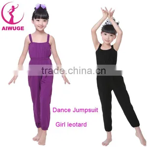 Child Ballet Leotard Jumpsuit Children Cotton Gymnastic Suspenders Pants Training Ballet Dancewear thumbnail-1