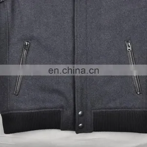 2015 Last Fashion Quilted Movable Hood Baseball Jacket Leather Sleeves thumbnail-5