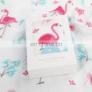 Newborn Infant Baby Security Blanket Wrap 2017 Fashion Cheap Cotton Flamingo Muslin Baby Swaddle Blankets thumbnail-2