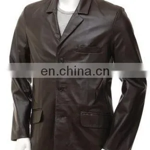Men Leather Coat, Fashion Long Leather Coat for Men Keep Warm Winter Coat Wholesale 2017 thumbnail-2