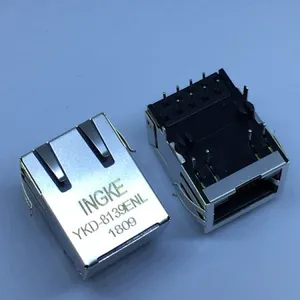 SS-7488S-YG-PG4-BA YKD-8139ENL Single Port Through Hole Tab Down RJ45 Jack Modular Connector thumbnail-1