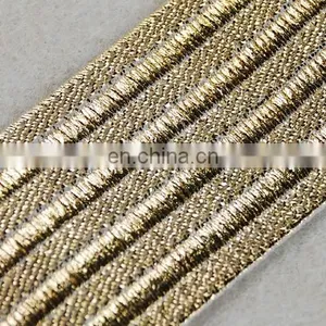 Hot Sale Lurex Elastic Tape Elastic Band With Gold Thread for Clothes thumbnail-2
