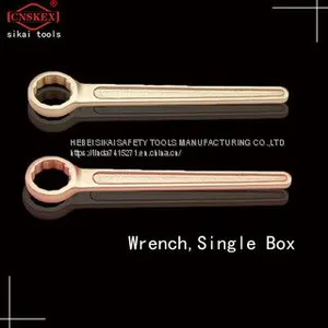 Safety Sparkless Explosion-proof Tool Explosion-proof Straight Handle Single Head Spanner is Made of Aluminum Bronze Beryllium thumbnail-2