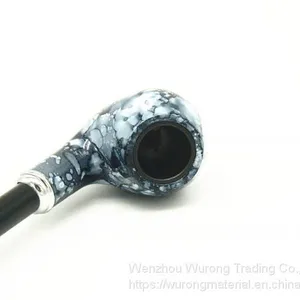 410mm Length Wooden Resin Long Tobacco Pipe With Small Blue and White Porcelain Head for Smoking thumbnail-4