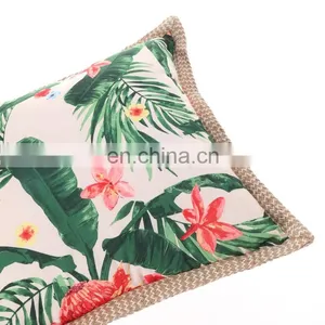 Tropical Palm Leaves Jungle Leaf Polyester Canvas Outdoor Pillow Cases Square Standard Cushion Covers For Sofa Couch Bed thumbnail-7