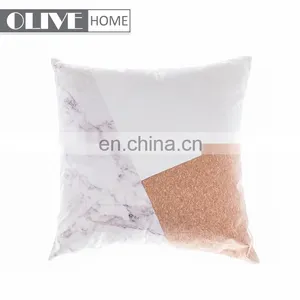 2018 Spring New Geometry Pillow Poly Canvas Patchwork Applique Cork Sofa Cushion thumbnail-1