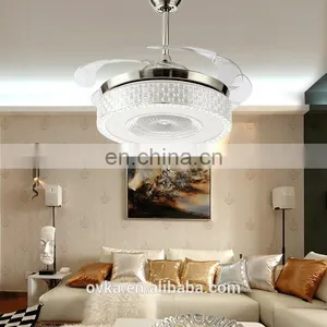 Invisible Modern Minimalist LED Ceiling Fan Light Fan Lights Living Room Bedroom Home Brand thumbnail-1