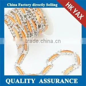 T0527 Fashion Crystal Rhinestone Cup Chain,YAX-M213 Crystal Cup Chain,cup Chain Crystal Rhinestones 1.1cm thumbnail-1