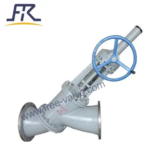 2PC Body FRJ945Y Y Type Electric Control Slurry Globe Valve for Aluminum Oxide Industry thumbnail-1