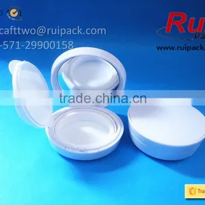 Round White Air Cushion Empty Compact Powder Case, Two Layers Cosmetic Compact Powder Box/container for Solid Perfume thumbnail-5
