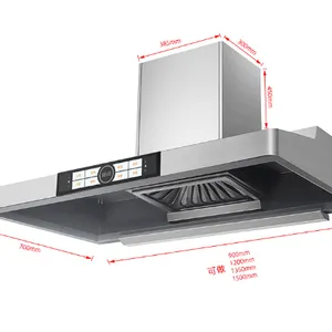 Top Suction Commercial Catering, Rural Firewood and Soil Stove, Large Suction Range Hood, Stainless Steel Cover, （Wechat:13510231336） thumbnail-1
