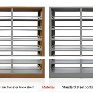 Double Side- Colored Tall Bookshelf for Home and Office- Filling Cabinet Furniture With Glass Shelves thumbnail-5