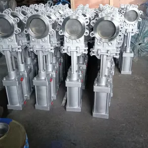 Best Selling CLASS 150 Cast Steel Knife Gate Valve JIS 5K 10K Pneumatic PN16 EPDM Seat Knife Gate Valve Slurry Valve thumbnail-6