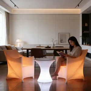 Outdoor Party LED Luminous Furniture IP65 Waterproof 16 Color Adjustable Glow Table Sofa For Hotel Bar Patio thumbnail-2