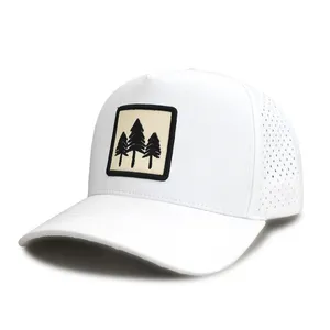 Custom Waterproof Laser Cut Perforated Outdoor Hat New Design Sports Cap Breathable Quick Dry Camping Cap thumbnail-3
