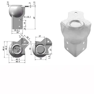 5 Holes Professional Classic Brace Ball Corner With Offset Heavy Duty Flight Case Hardware for Road Case/Studio Equipment thumbnail-1