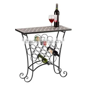 Floor Mosaic Wine Bottle Storage Rack Display thumbnail-1