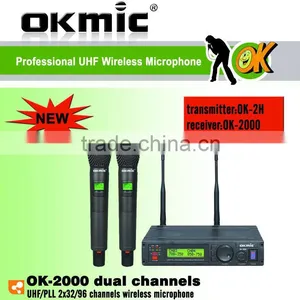 OK-2000 Dual Channels/UHF PLL 32/99 Channels Receiver, Wireless Microphone thumbnail-1