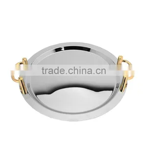 Clearly Mirror Polished Metal Serving Trays Wholesale Mirror Serving Tray With Round+rectangle+oval Shap thumbnail-4
