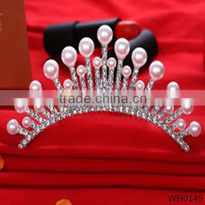 2015 Fashion Style Pearl Bridal Jewelry Wedding Queen Crown thumbnail-1